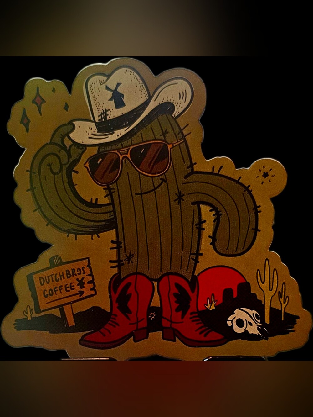 🌵🤠 1 # Dutch Bros Limited Edition Cactus Cowboy Sticker ✨️NWT
